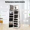 360 Rotating Mirrored Jewelry Cabinet Free Standing Jewelry Armoire With Lock