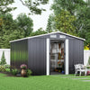 Galvanised Metal Garden Storage Shed Apex Pent Roof Window Frame Shed Anthracite