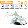 2-3 Man Tent Luxury Waterproof with Porch Awning 3 Person Camping Tent Hiking uk