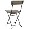 Lechnical Folding Bistro Chairs 6 pcs Grey Poly Rattan and Steel,Folding A8M8