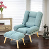 Modern Plain Fabric Armchair Recliner Lumbar Lounge Chair Sleeper with Footstool
