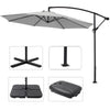 Cantilever Garden Parasol Banana Patio Sun Shade Umbrella with Crank Handle Tilt