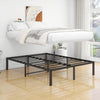 Metal Bed Frame Double Size Bed Platform Bed Base Black 135*190cm Height 45cm