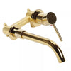 Gold Wall Mounted Mixer Tap Brass Bath Tap Bathroom Basin Swivel Spout Faucet