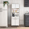 Wooden Tall Cabinet Cupboard Kitchen Living Room Side Table Storage with Doors