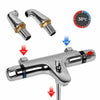 Chrome Bathroom Thermostatic Bath Shower Mixer Taps Deck Mounted Valve Bar Tap
