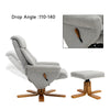 Upholstered Linen Lounge Recliner Chair Swivel & Footstool Armchair Home Office