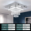 30CM Modern LED Crystal Ceiling Light Square Minimalist Lamp Living Room Zndpeah