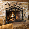 Magnetic 2 Doors Fireplace Screen Gate Large Spark Fire Guard Mesh Protector
