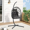 Rattan Effect Garden Hanging Egg Swing Chair Patio Hammock with Cushion Relaxing