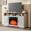 Modern TV Stand Cabinet & Electric Fireplace Fire Log Heater Flame Remote& Timer
