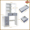 Dressing Table With Sliding Drawers Mirror Stool Set Makeup Vanity Desk Bedroom