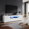 White High Gloss TV Stand Cabinet Unit 180cm with RGB LED Living Room Furniture