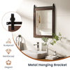 Decorative Vanity Mirror Wall Mounted Rustic Mirror w/ Solid Wood Frame Brown