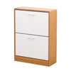 SHOE CABINET 2 DRAWER STORAGE CUPBOARD RACK SHELF FOOTWEAR ORGANISER SHOE STAND