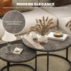 Industrial Nesting Coffee Tables Set of 2 Round Side End Tables for Living Room