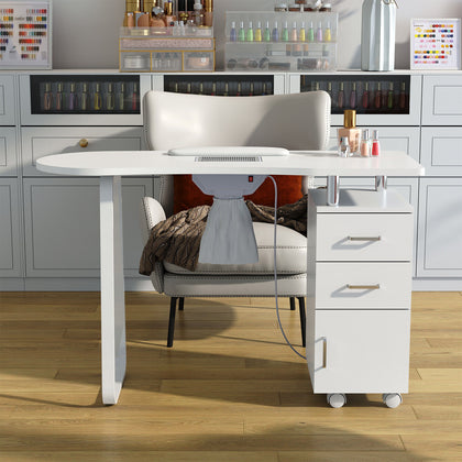 Manicure Table Nail Station Art Salon Beauty Bar Technician Desk Storage Drawers