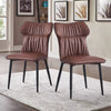 Set of 2 Faux Leather/Suede Dining Chairs Metal Legs Reception Restaurant Chair