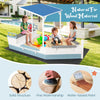 Fir Wood Sandbox Backyard Ship-like Playhouse w/Sloping Canopy