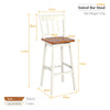2X Swivel Height Bar Stools Solid Rubber Wood Dining Chairs w/ Footrest Backrest