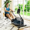 Water Rowing Machine Wheels Vertical Storage Adjustable Resistance Cardio Work