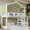 Bunk Bed House Cabin Bed 3FT Single Wooden Mid Sleeper Kids Unit With Stairs