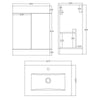 Vanity Unit Basin Sink Storage Cabinet Bathroom Cupboard Furniture White 600mm