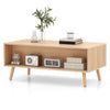 Living Room Rectangular Accent Table with Solid Wood Legs
