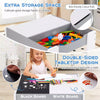 Kids Table and Chair Set 4-in-1 Wooden Activity Table and 2 Chairs for Drawing