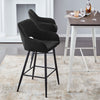 2 x Velvet Bar Stools Metal Leg Padded Seat Breakfast Stools Kitchen Chair New
