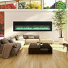 Electric Fireplace Wall Mounted 50inch LED Fire and Ice Flame w/ Metal Base Feet
