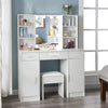Vanity Makeup Dressing Table Vanity Set Woman Bedroom Dresser Desk w/ LED Mirror