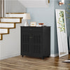 Shoe Storage Cabinet with Drawer & Doors 4-Tier Shoe Rack for Entryway Black