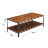 2 Tier Coffee Table with Storage Shelf Industrial Accent Tea Table Living Room