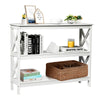 Industrial 3-Tier Console Table Rustic Sofa Narrow Accent Side Table X-Design