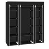LARGE FABRIC CANVAS WARDROBE WITH HANGING SHELVING CLOTHES STORAGE CLOSET