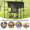 Soft Top Barbecue Picnic Tent Shelter 239 x 108 cm-Grey