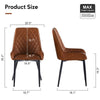 2x Brown Dining Chairs Faux Leather High Back Diamond Design Dinging Room