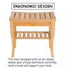 Slatted Natural Bamboo Wood Bathroom Shower Stool Bench Seat Shoe Rack Shelf