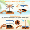 Toddler Patio Activity Playset w/ Adjustable Rotatable Canopy-Natural