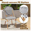 French Bistro Accent Chair Set of 2 Outdoor Armless Dining Chairs