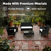 4PCS Rattan Sofa Set Garden Furniture Patio Weaving Wicker Conversation Table