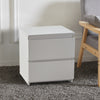 2 Drawers White Bedside Cabinet Storage Nightstand Bedroom Chest Of Drawers
