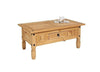 Coffee Table 1 Drawer, Solid Mexican Pine Perfect for Home Office or Living Room