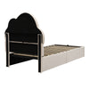 3ft Single Ottoman Storage Bed with Cloud Shaped Upholstered Headboard, Beige