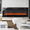 36, 40, 50, 60, Inch Electric Wall Glass Fire Black Frame Media Insert Mounted