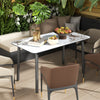 Luxury Sintered Stone Dining Table Thicken Aluminum Base Kitchen Table 4-6 Seats