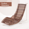 Wooden Patio Rocking Chair Porch Rocker Sun Lounger WIth Widened Slatted Seat