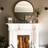 Bathroom Industrial Mirror Black Frame Wall Mount Glass Vanity Make Up Mirror