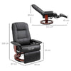 Ergonomic Recliner Sofa Chair PU Leather Armchair Lounger with Footrest, Black